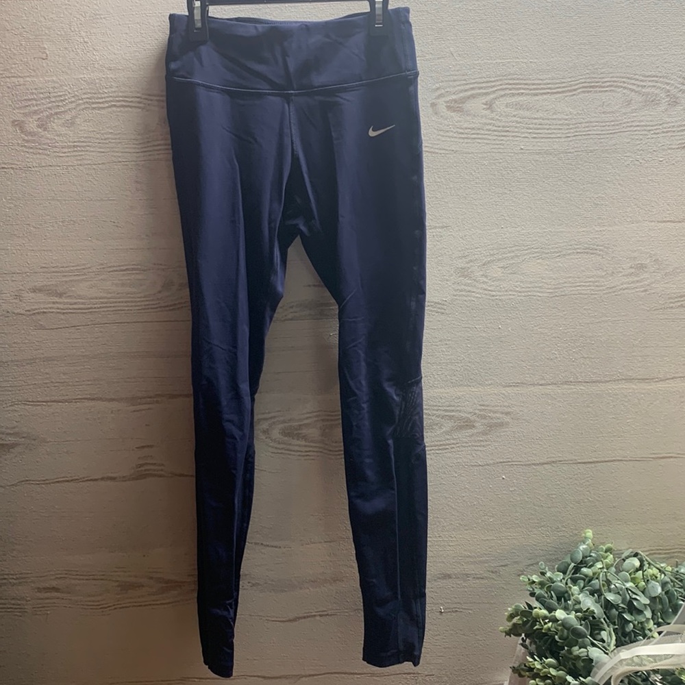 Nike navy blue workout exercise dry fit pants leggings size S